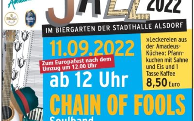 CHAIN OF FOOLS – Jazz 2022 – im Biergarten der Stadthalle Alsdorf