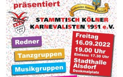 Das Festkomitee Alsdorfer Karneval e.V. von 1911 präsentiert: Vorstellabend des Stammtischs Kölner Karnevalisten