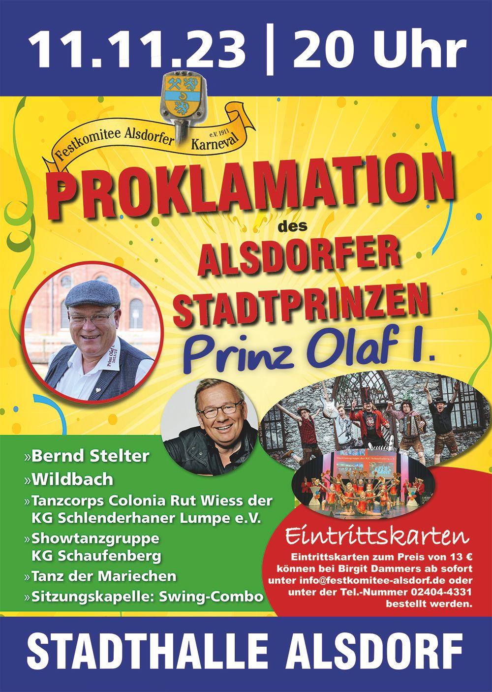 Prinzenproklamation – Alsdorfer Stadtprinz Prinz Olaf I.