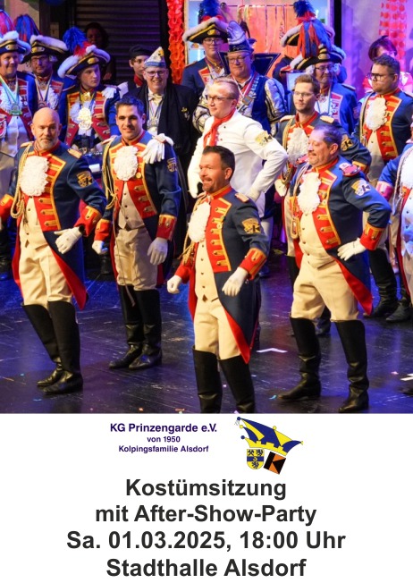 KG Prinzengarde Alsdorf – Kostümsitzung mit After-Show-Party