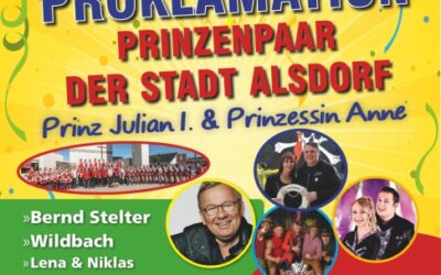 Proklamation – Prinzenpaar der Stadt Alsdorf, Prinz Julian I. & Prinzessin Anne